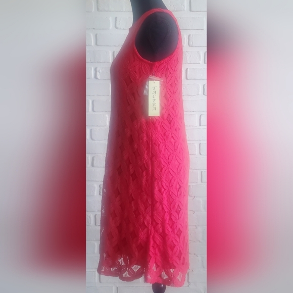NWT Tacera Lace Sleeveless Sheath Cocktail Summer Dress Raspberry Red Size Small - Picture 6 of 12